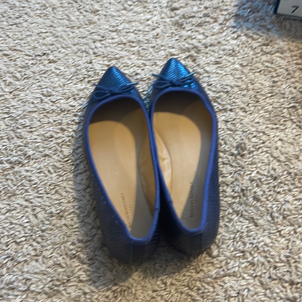 Navy snake print j crew pointed toe flats
